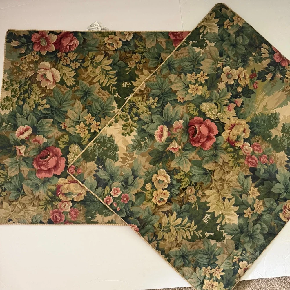 Martex Floral Pillow Sham in Green and Rose